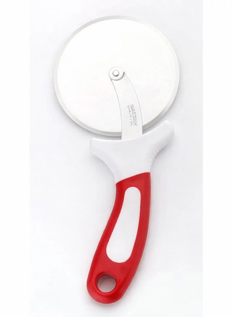 Decent Stainless Steel Pizza Cutter | 4 Inch (10.16 cm) Wheel | 23.36 cm Length | Finger Guard & Ergonomic Handle | Sharp Cutters, Pizza Wheel, Pizza Slicer - Non-Slip Handle - Dishwasher Safe - Image 1